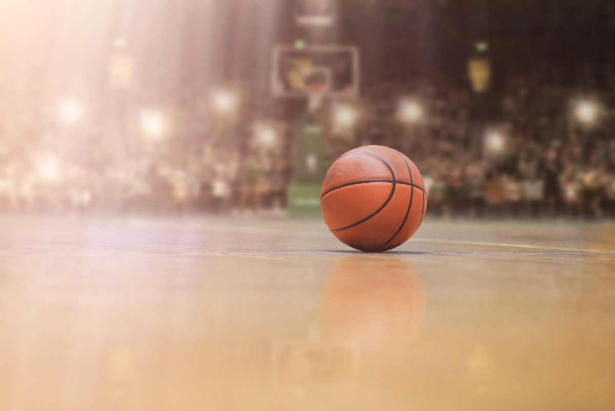 Basketball on court