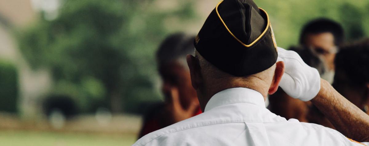 Veteran saluting